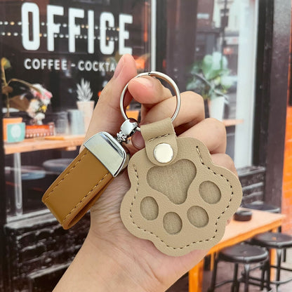 Pet Hair Memorial Keychain with Paw Charm