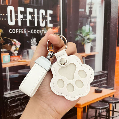 Pet Hair Memorial Keychain with Paw Charm