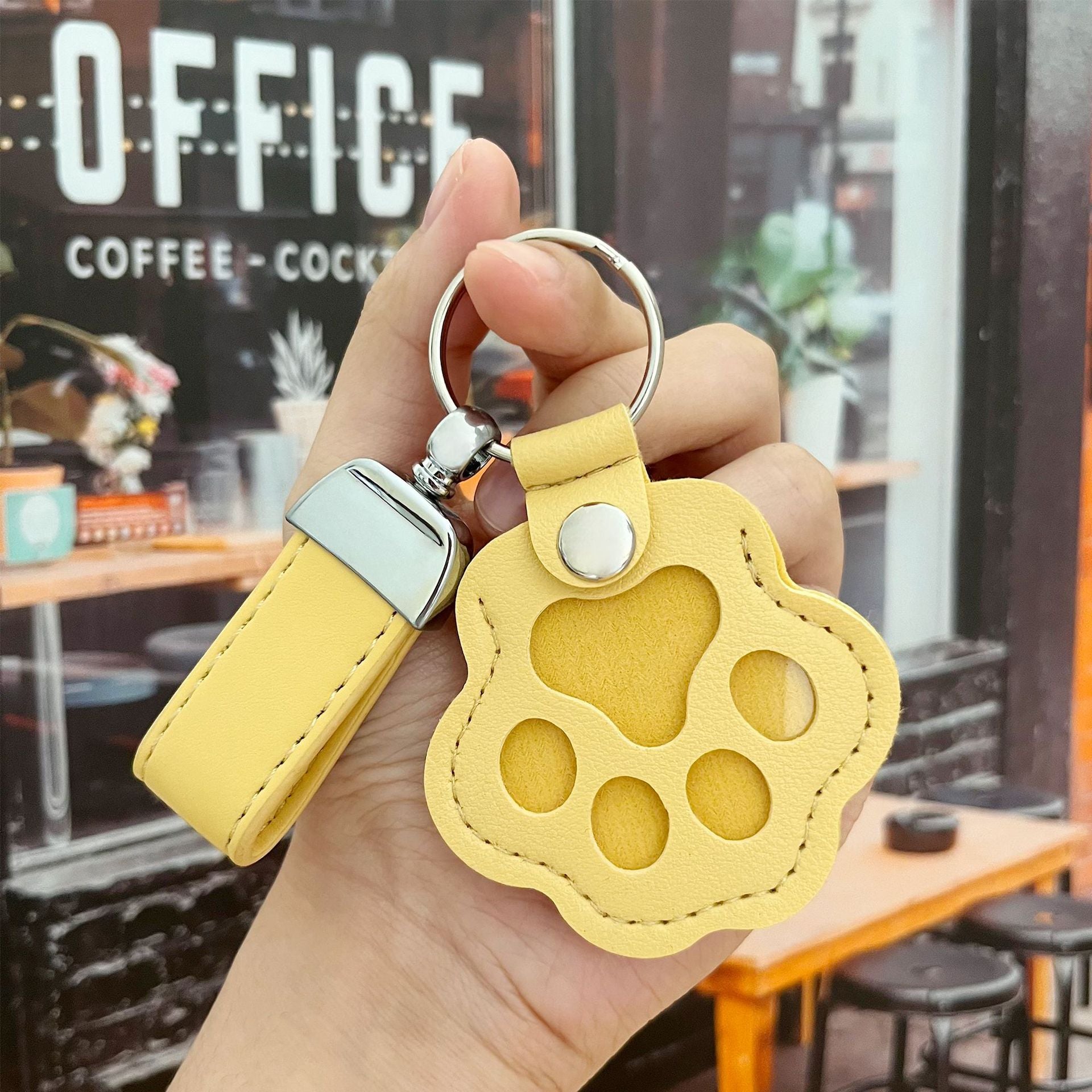 Pet Hair Memorial Keychain with Paw Charm