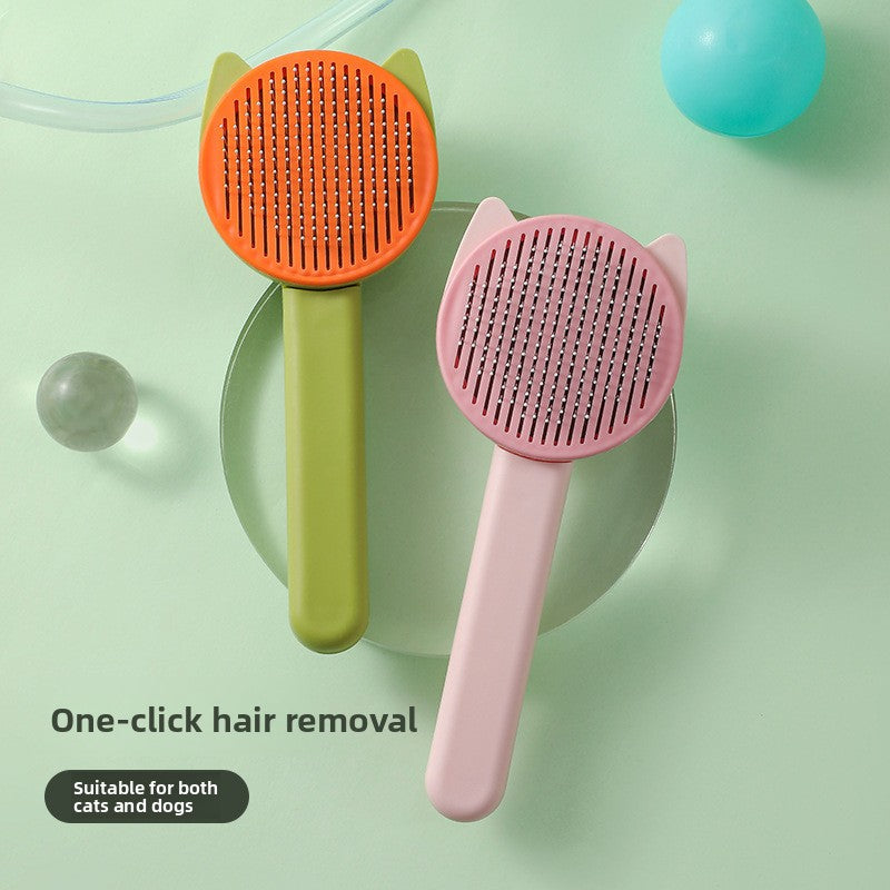 Pet Hair Removal Brush with One-Click Cleaning for Cats and Dogs
