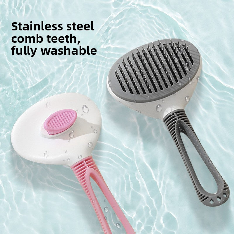 Pet Hair Removal Comb with Automatic Cleaning