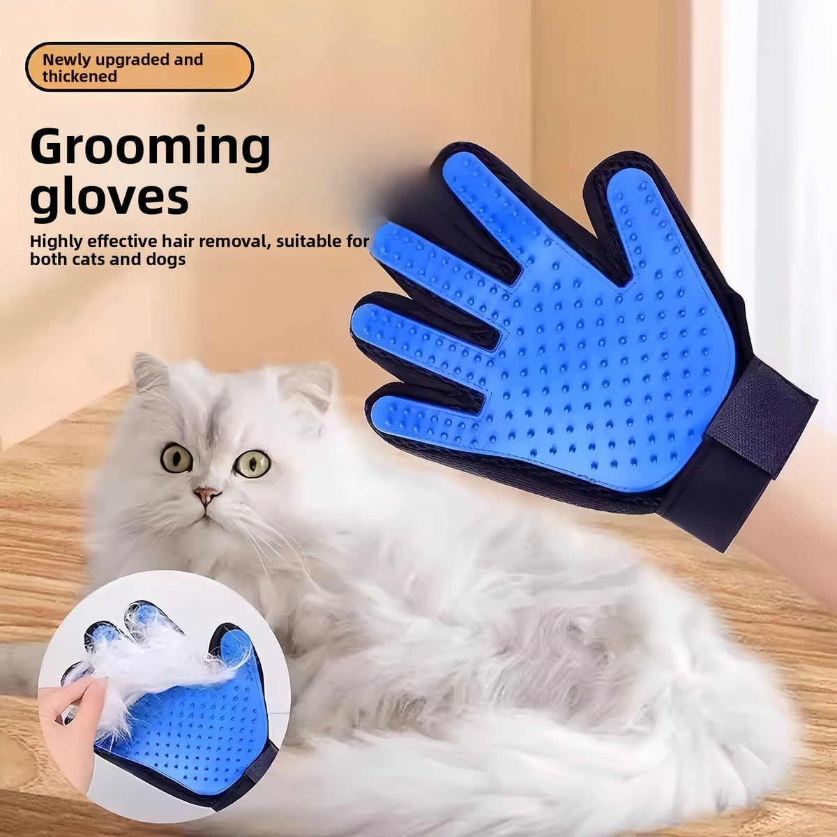 Pet Hair Removal Grooming Gloves