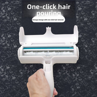 Pet hair removal roller brush suction tool