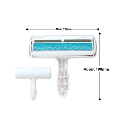 Pet hair removal roller brush suction tool