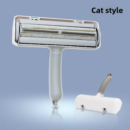 Pet hair removal roller brush suction tool