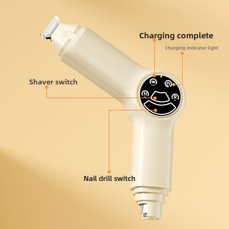 Pet Hair Trimmer and Nail Grinder 2-in-1 with Light
