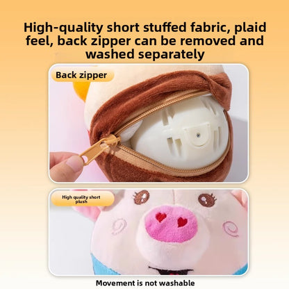 Pet interactive toy - plush pig electric bouncing ball