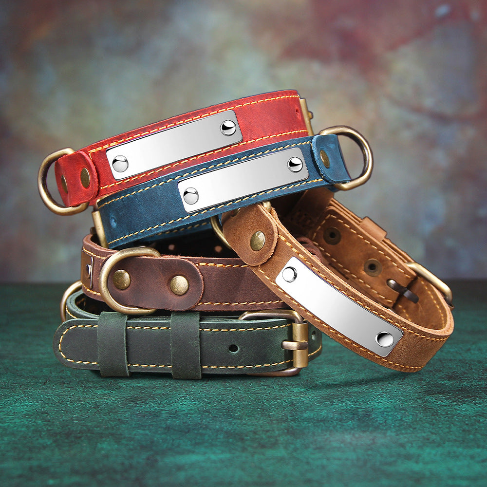 Pet leather collar