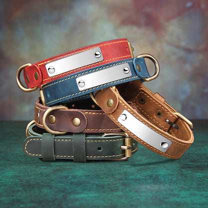 Pet leather collar