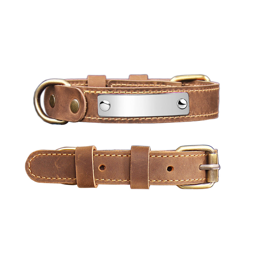 Pet leather collar