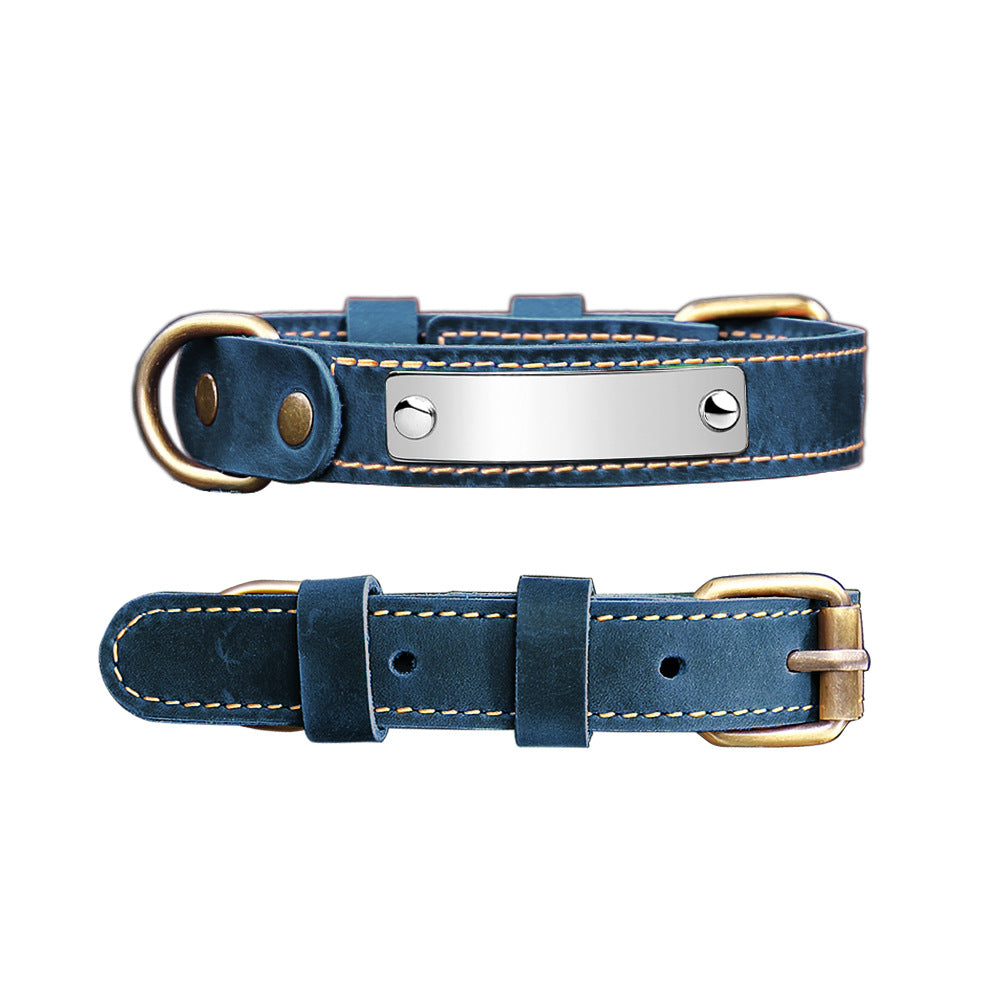 Pet leather collar