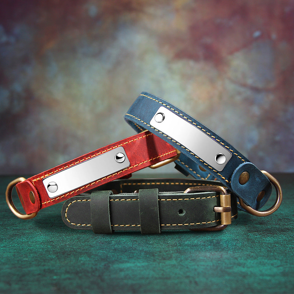 Pet leather collar