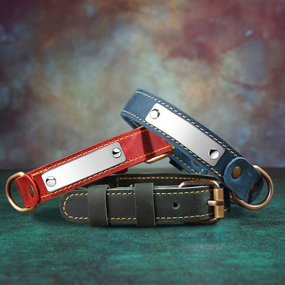 Pet leather collar