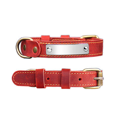 Pet leather collar