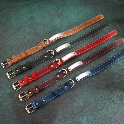 Pet leather collar