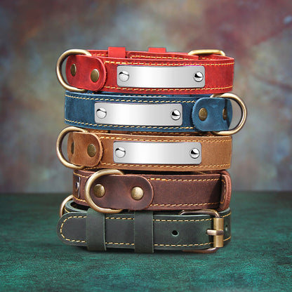 Pet leather collar