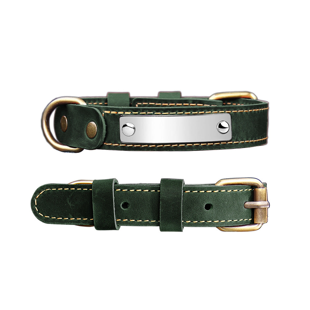 Pet leather collar