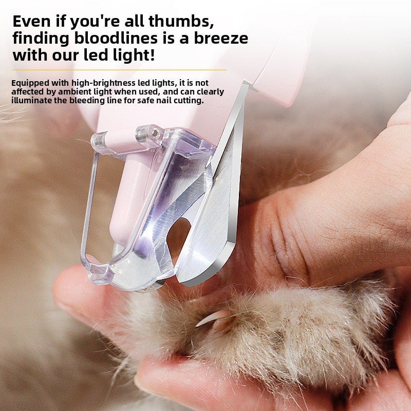 Pet nail clipper with LED light