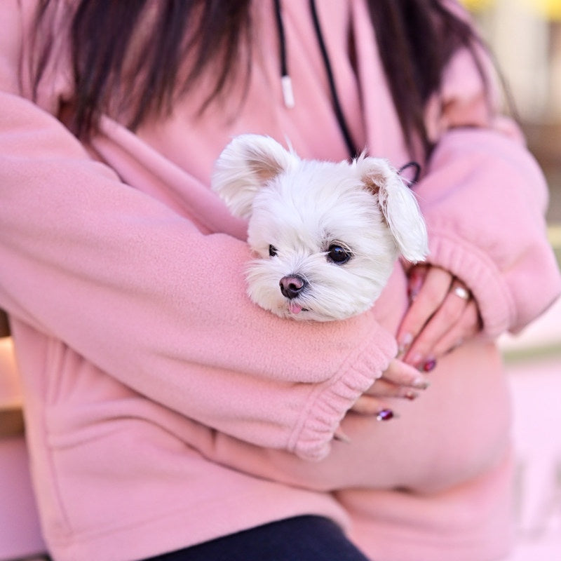 Pet Owner Hooded Sweatshirt with Carrier Pocket