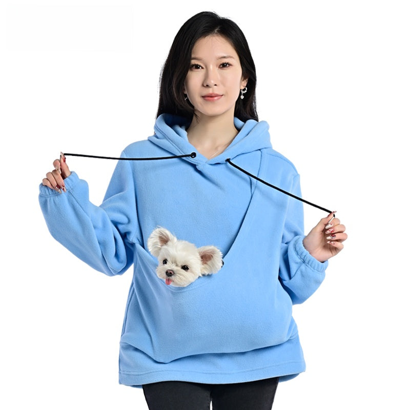Pet Owner Hooded Sweatshirt with Carrier Pocket