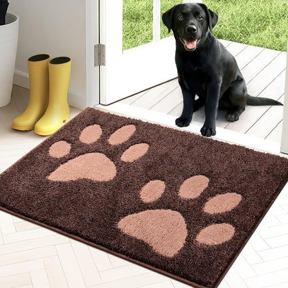 Pet Paw Print Imitation Cashmere Cooling Floor Mat