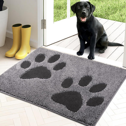 Pet Paw Print Imitation Cashmere Cooling Floor Mat