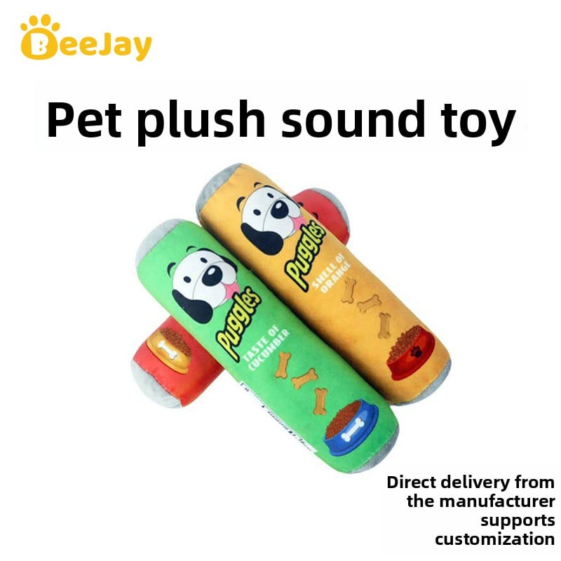 Pet Potato Chips Barrel-shaped Sound Toy Bite-resistant BB Dog Plush Toy