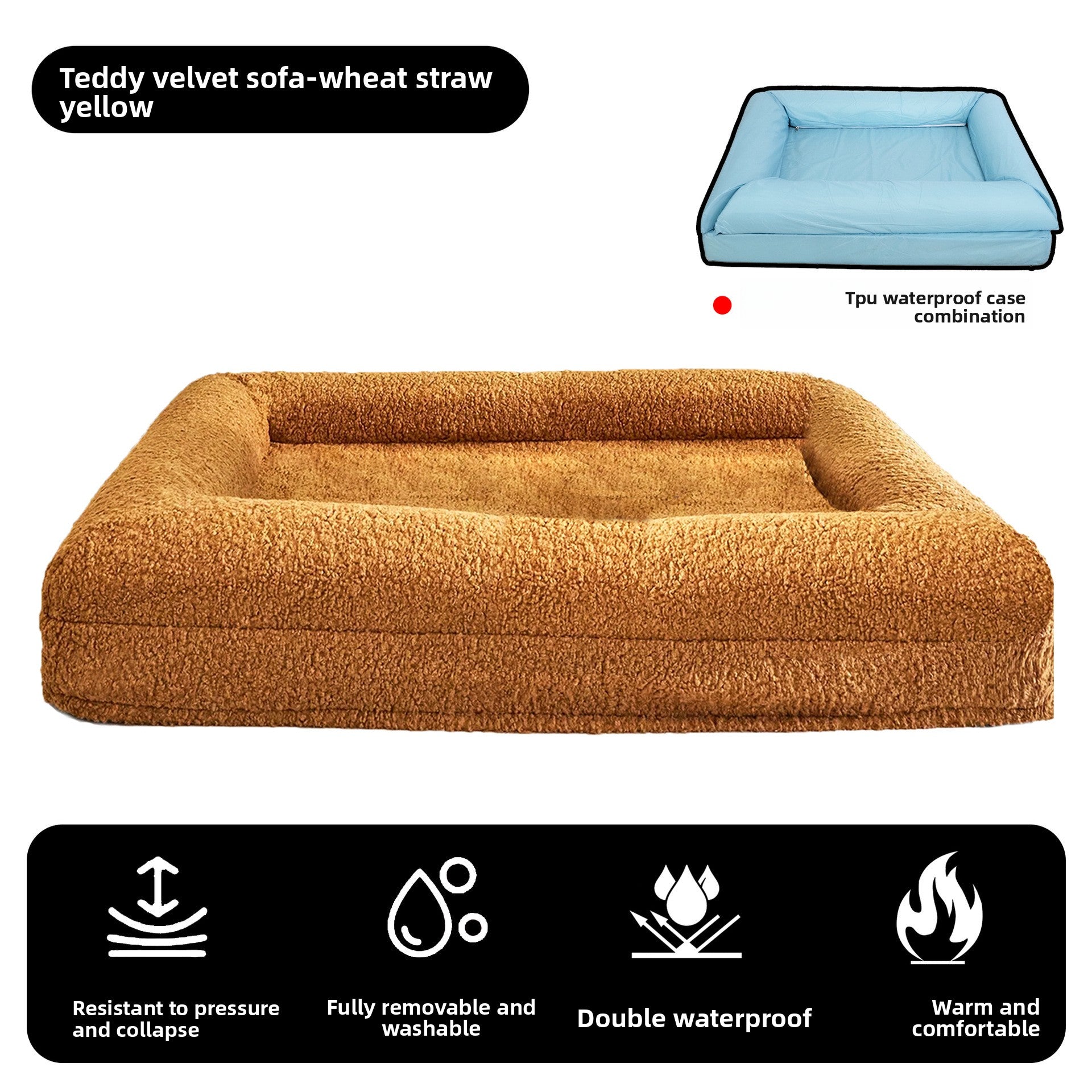 Pet rectangular bed