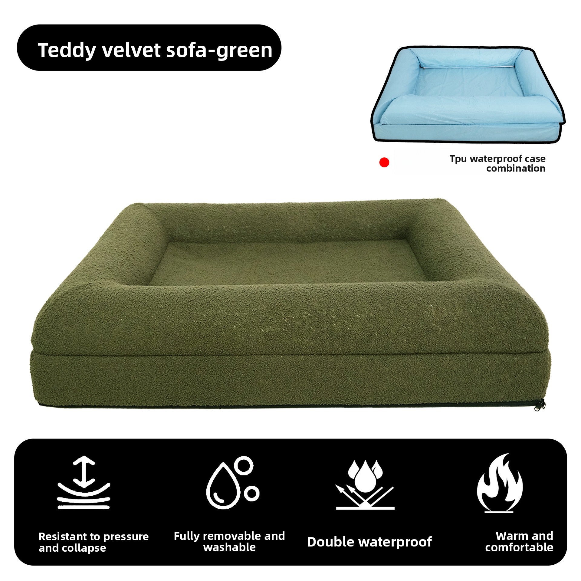 Pet rectangular bed