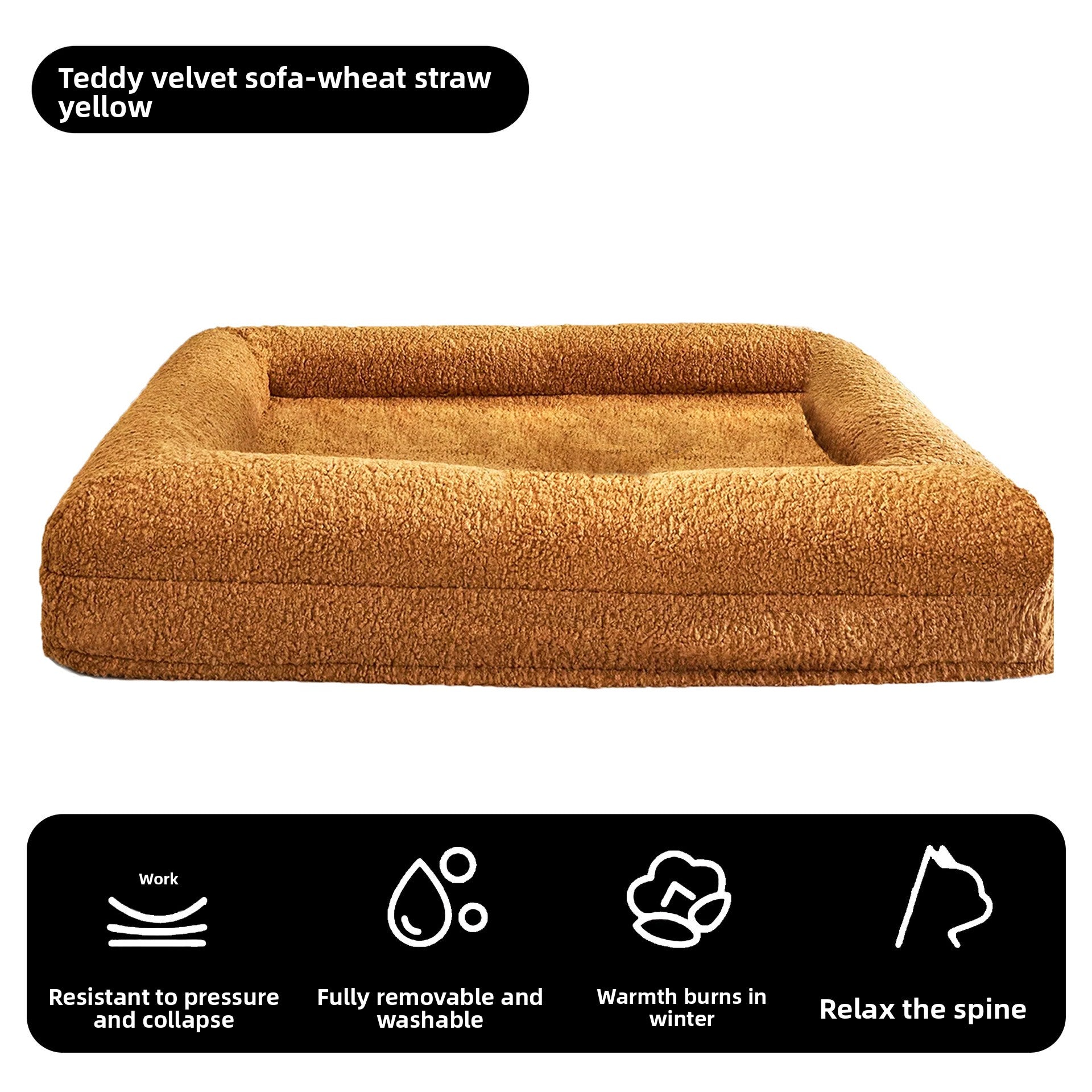 Pet rectangular bed