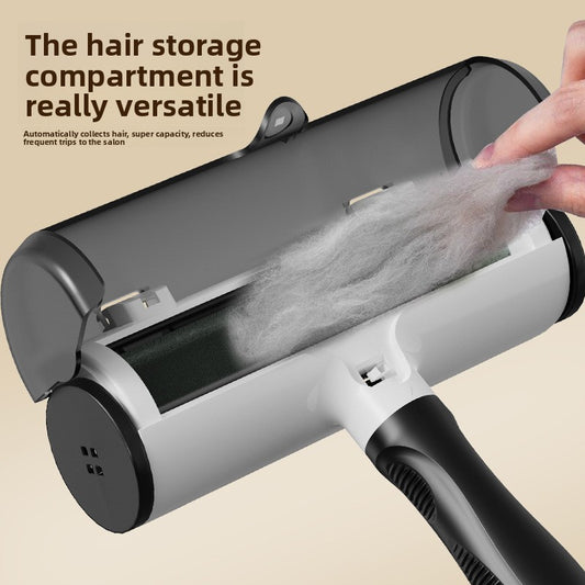 Pet roller-type hair removal brush