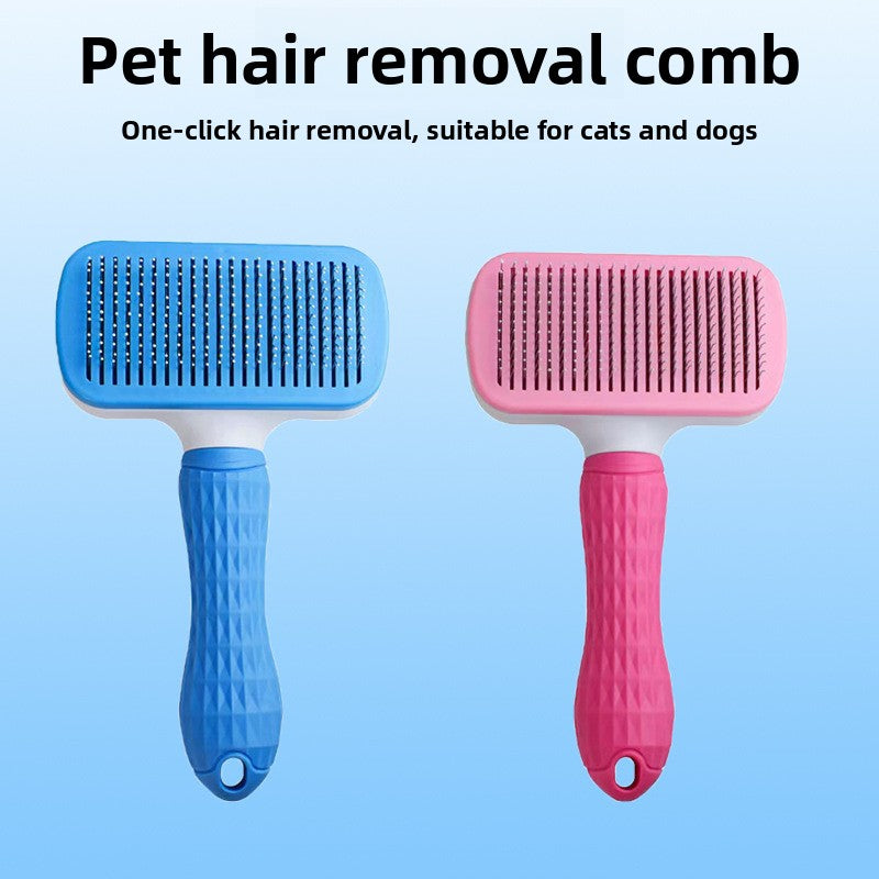 Pet self-cleaning comb