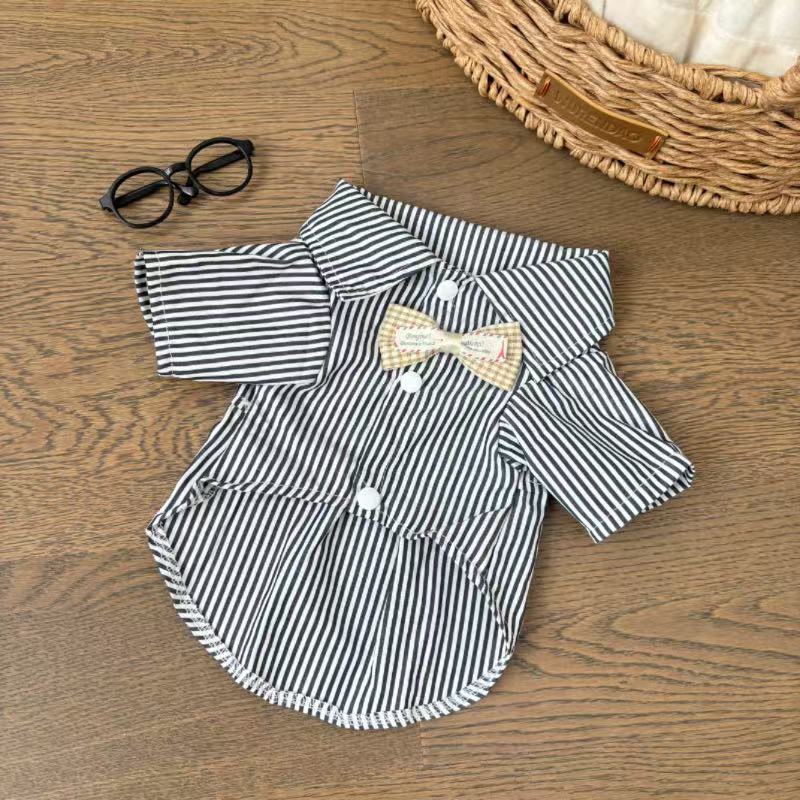 Pet Striped Collar Shirt