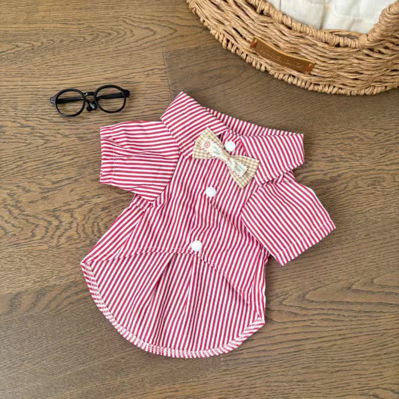 Pet Striped Collar Shirt
