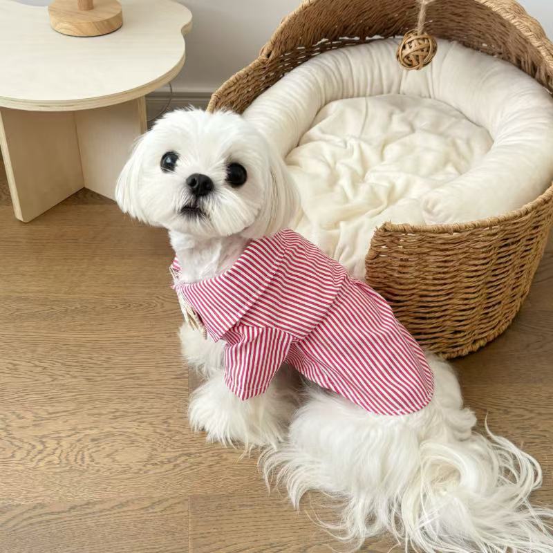Pet Striped Collar Shirt