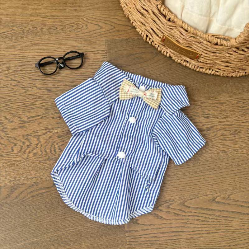 Pet Striped Collar Shirt