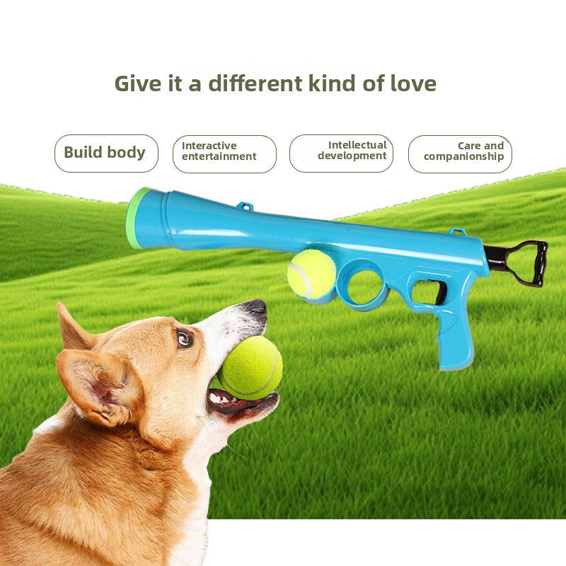 Pet tennis ball throwing device