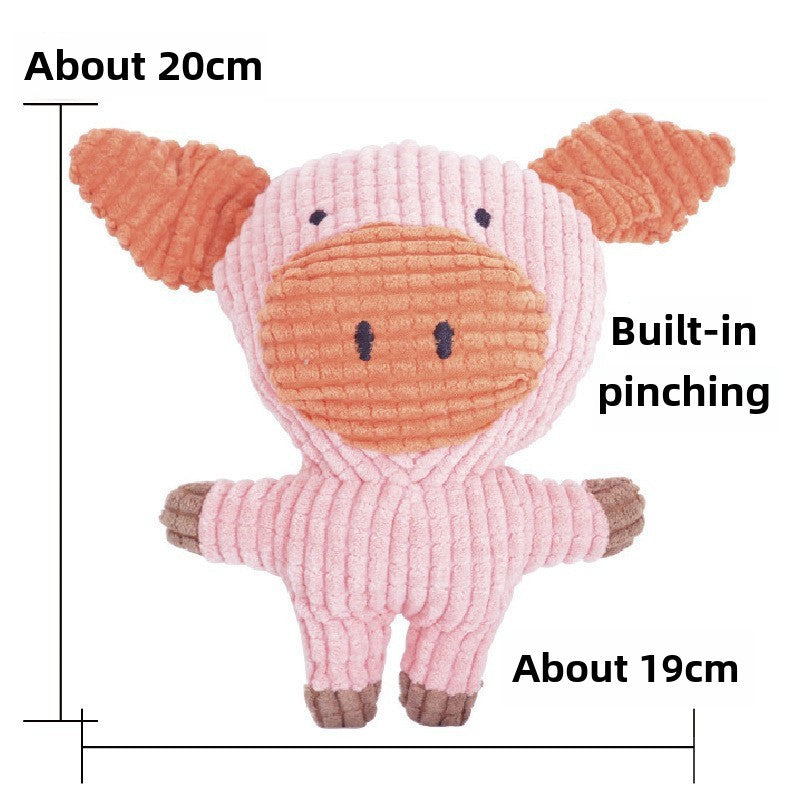 Pet Toy Pink Pig White Rabbit Voice Molar Tooth Cleaning Pet Plush Dog Toy Supplies