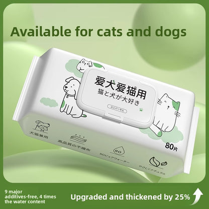 Pet Wet Wipes for Cats and Dogs with Hyaluronic Acid