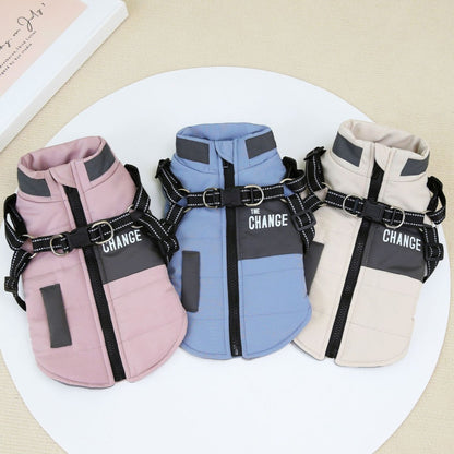 Pet windproof collar cotton coat