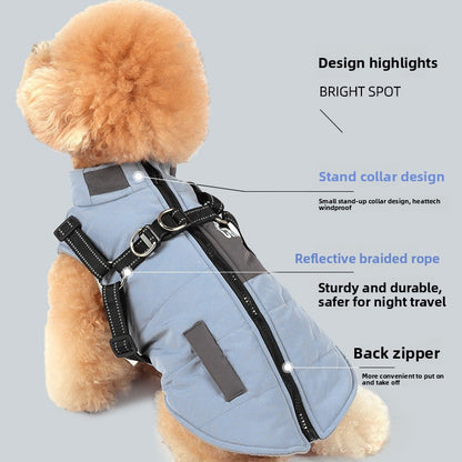 Pet windproof collar cotton coat