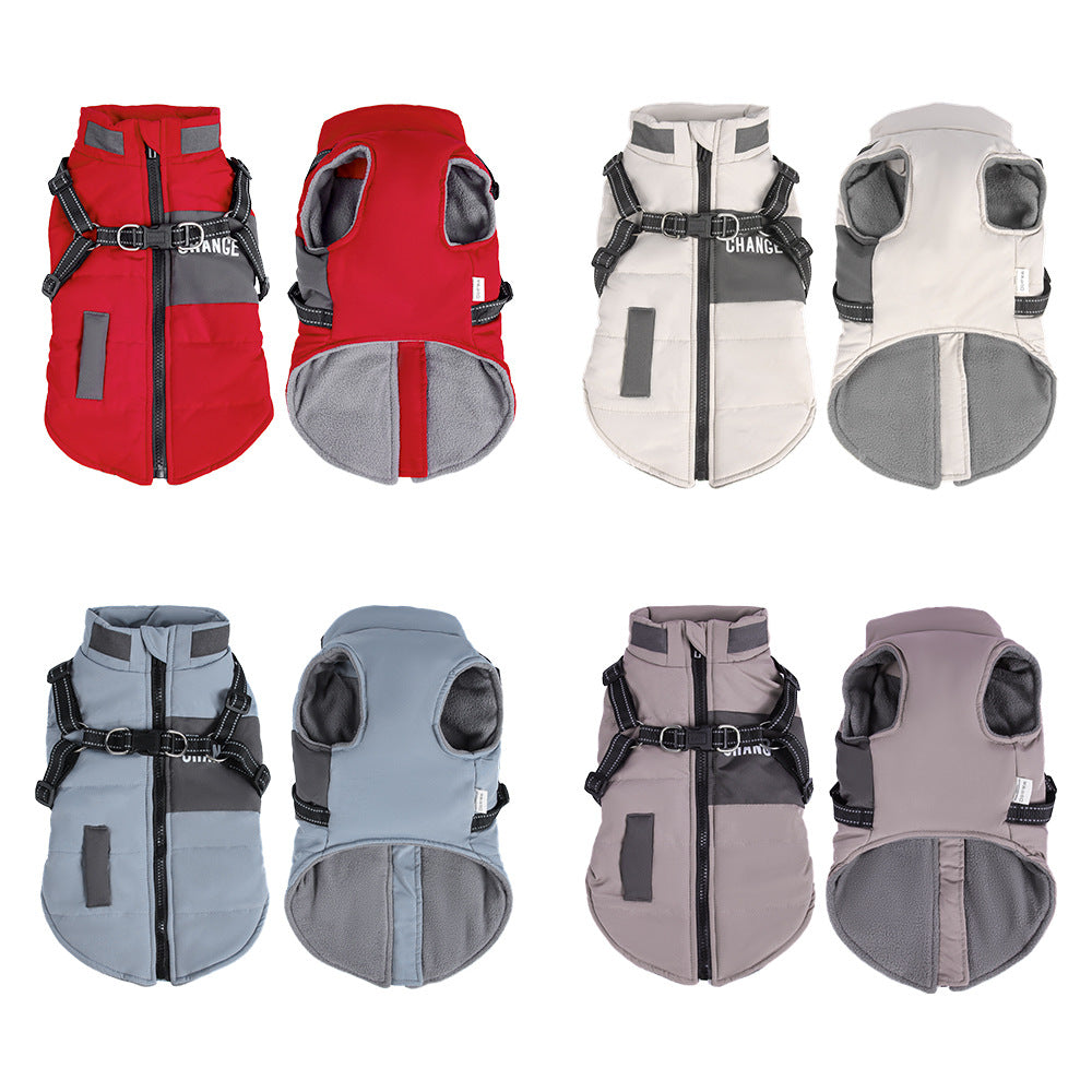 Pet windproof collar cotton coat