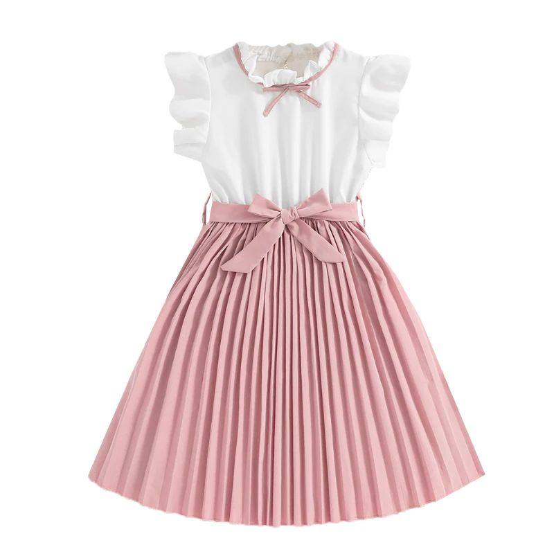 Petal Sleeves Pleated Skirt