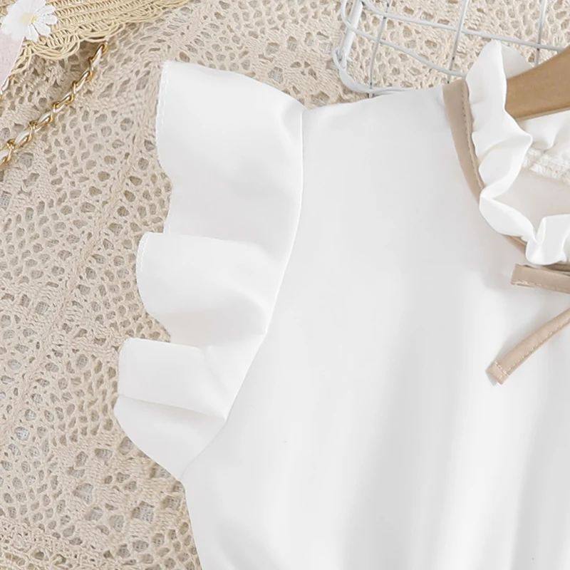 Petal Sleeves Pleated Skirt