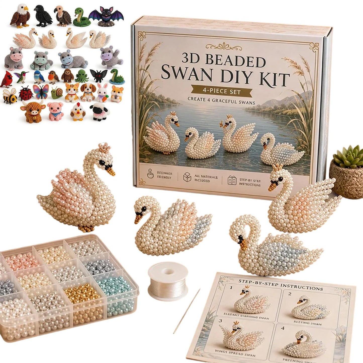 Petite 3D Beaded Animal Craft Kit