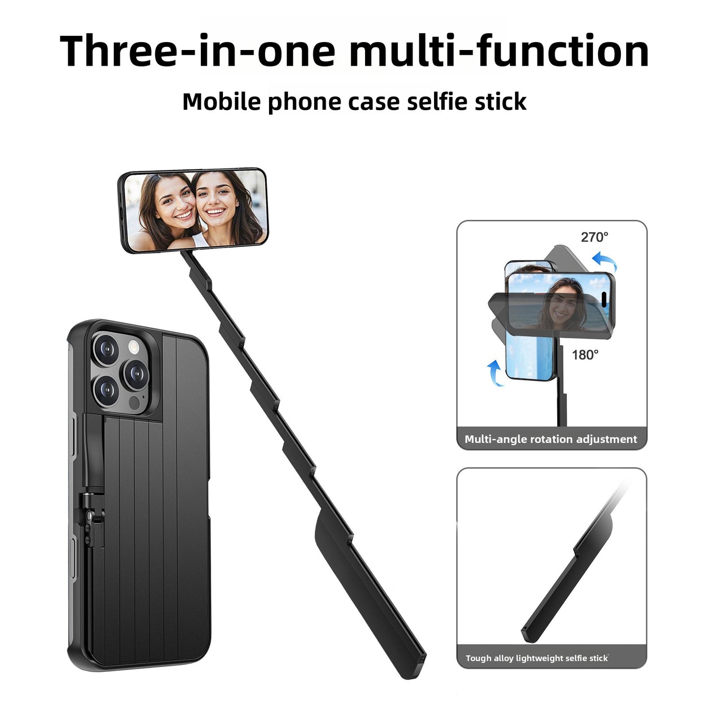 Phone Case Selfie Stick with Bluetooth