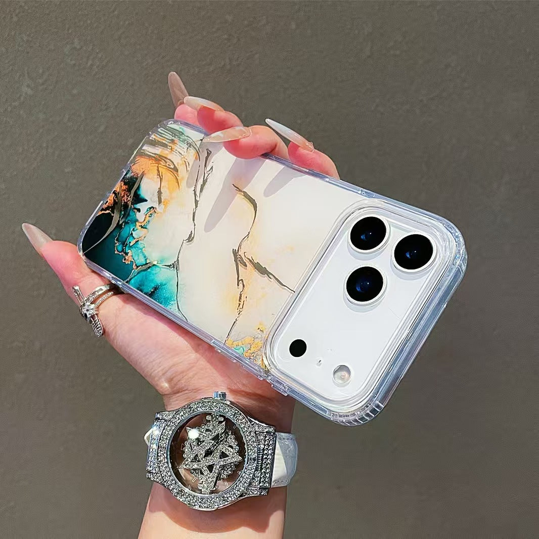Phone with lustrous marble shell