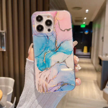 Phone with lustrous marble shell