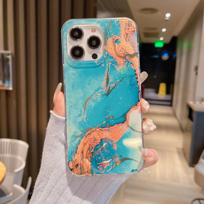 Phone with lustrous marble shell