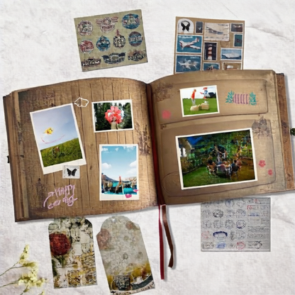 Photo album, travel scrapbook